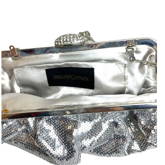 Jessica McClintock sequin clutch shoulder bag - Picture 6 of 9